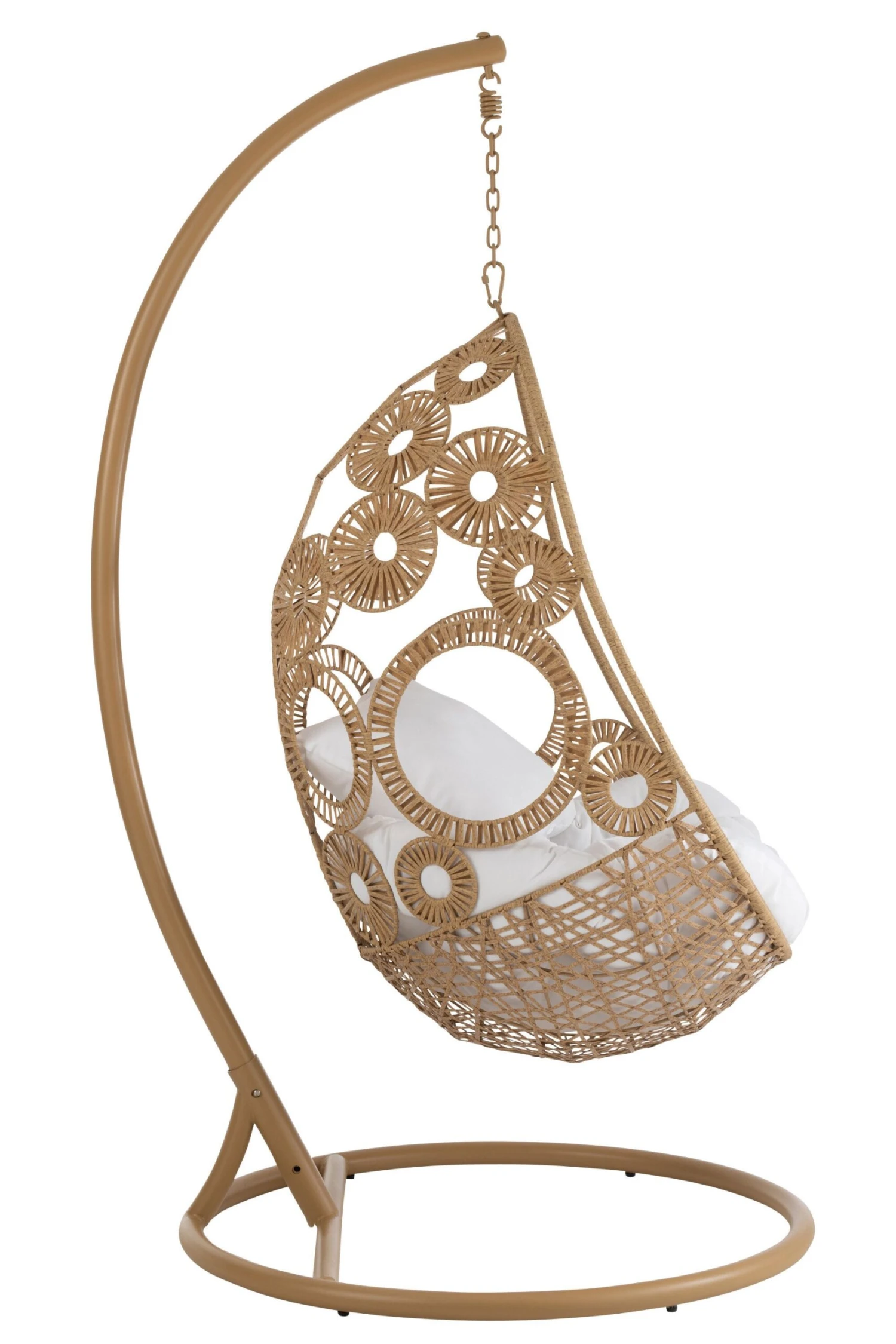 Hangstoel+kussens Bula Metaal/riet Beige 8 Hangstoel+kussens Bula Metaal/riet Beige - Afbeelding 8