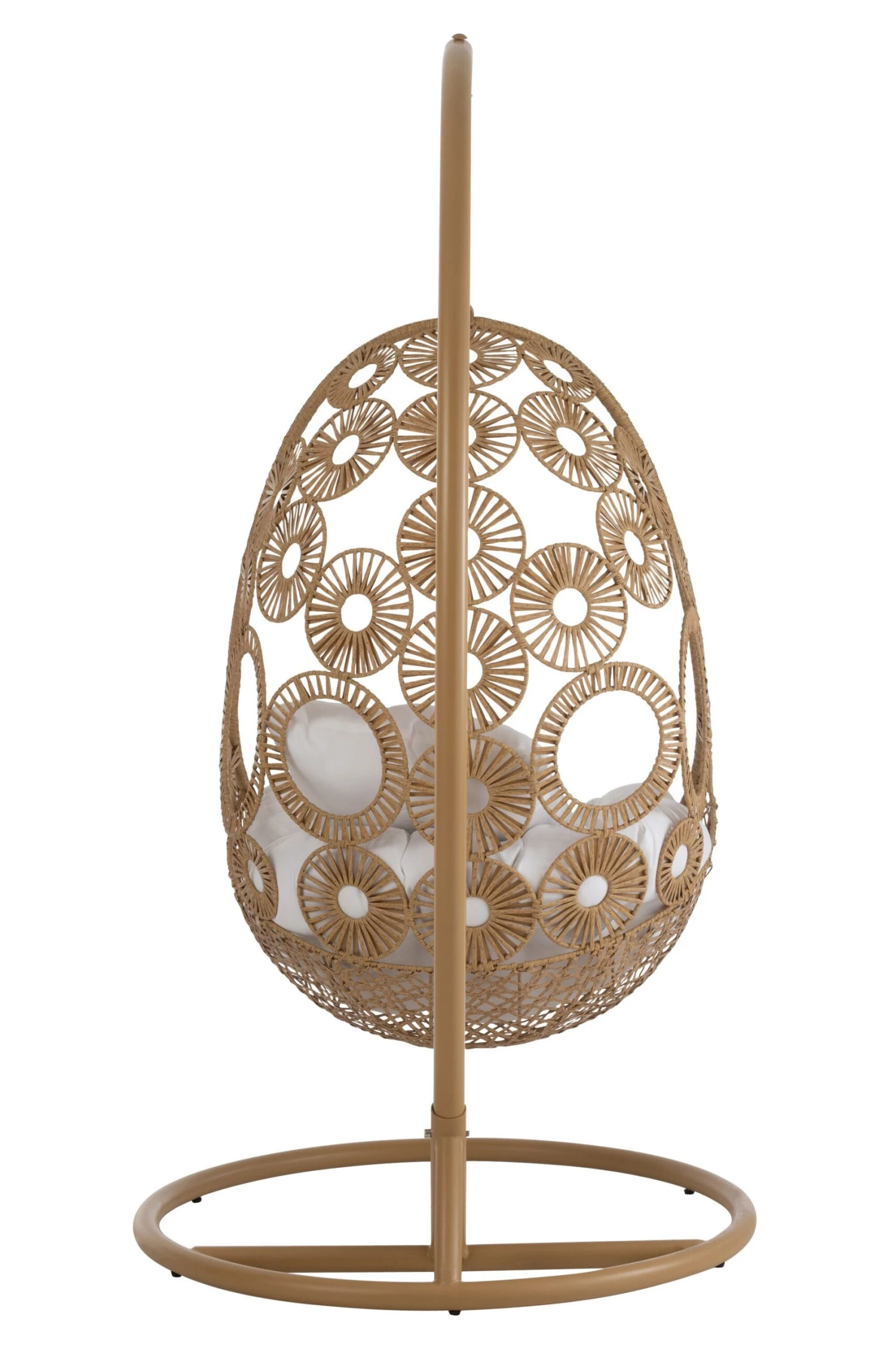 Hangstoel+kussens Bula Metaal/riet Beige 7 Hangstoel+kussens Bula Metaal/riet Beige - Afbeelding 7