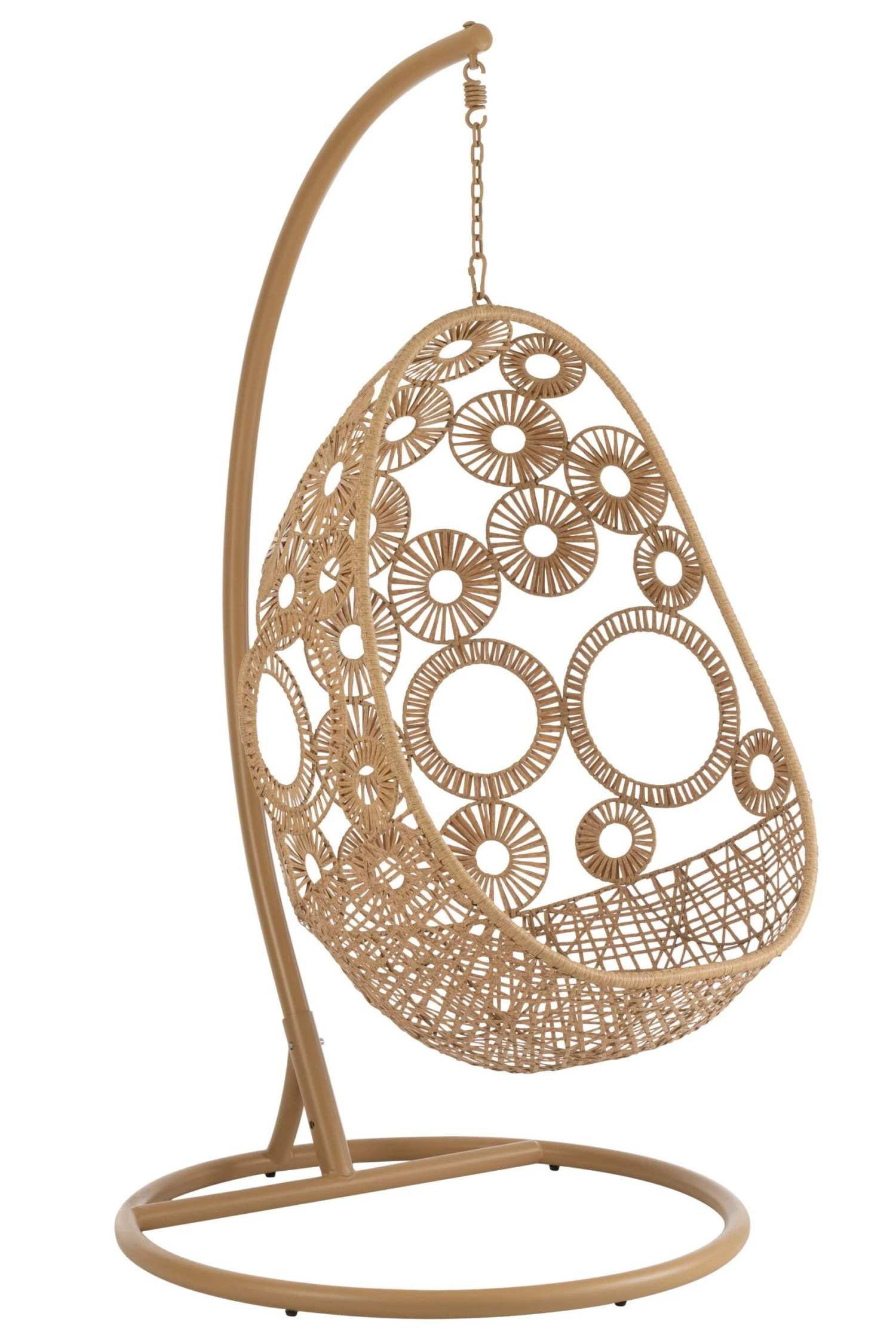 Hangstoel+kussens Bula Metaal/riet Beige 2 Hangstoel+kussens Bula Metaal/riet Beige - Afbeelding 2