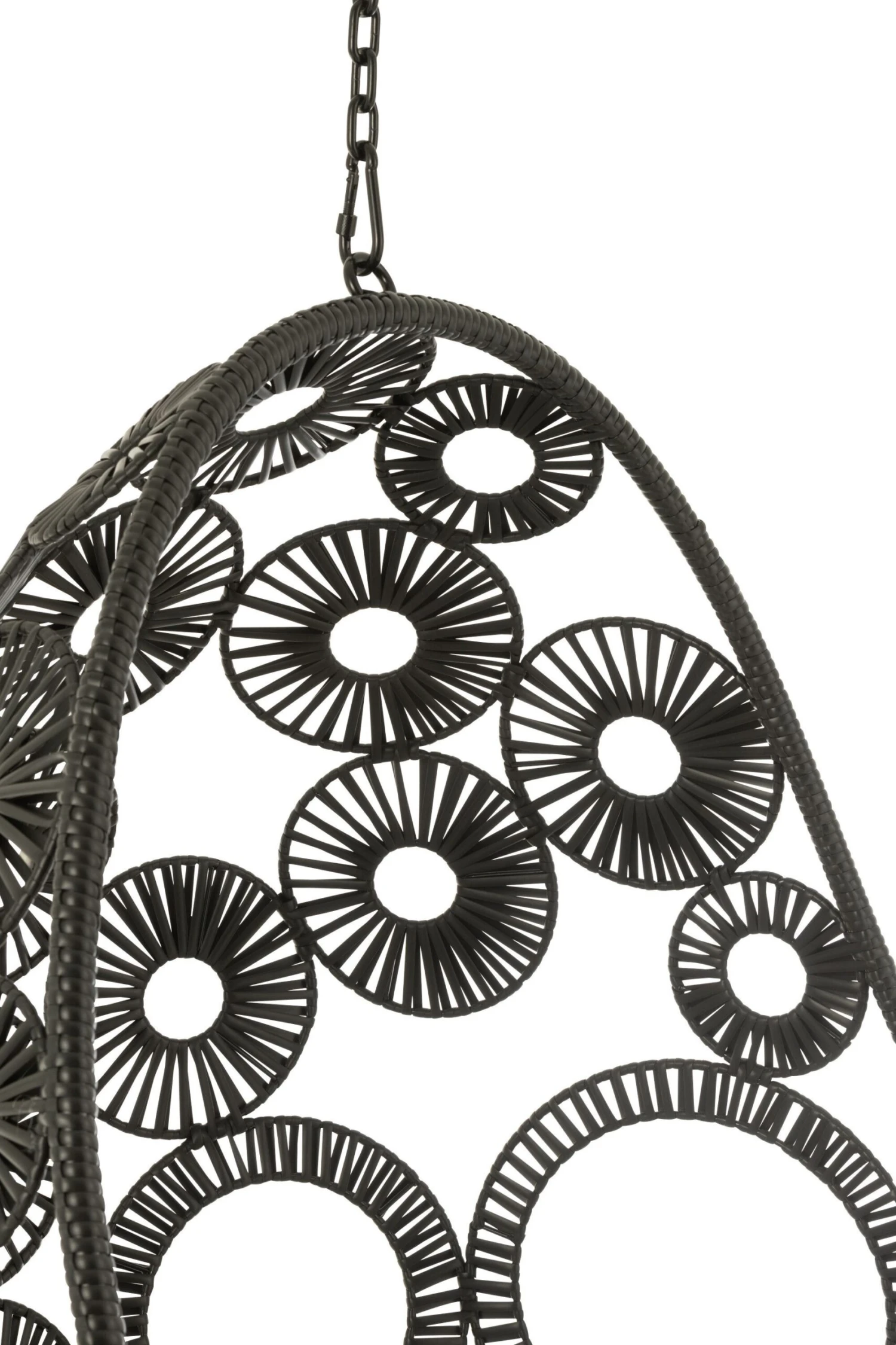 Hangstoel+kussens Bula Metaal/riet Zwart 6 Hangstoel+kussens Bula Metaal/riet Zwart - Afbeelding 6