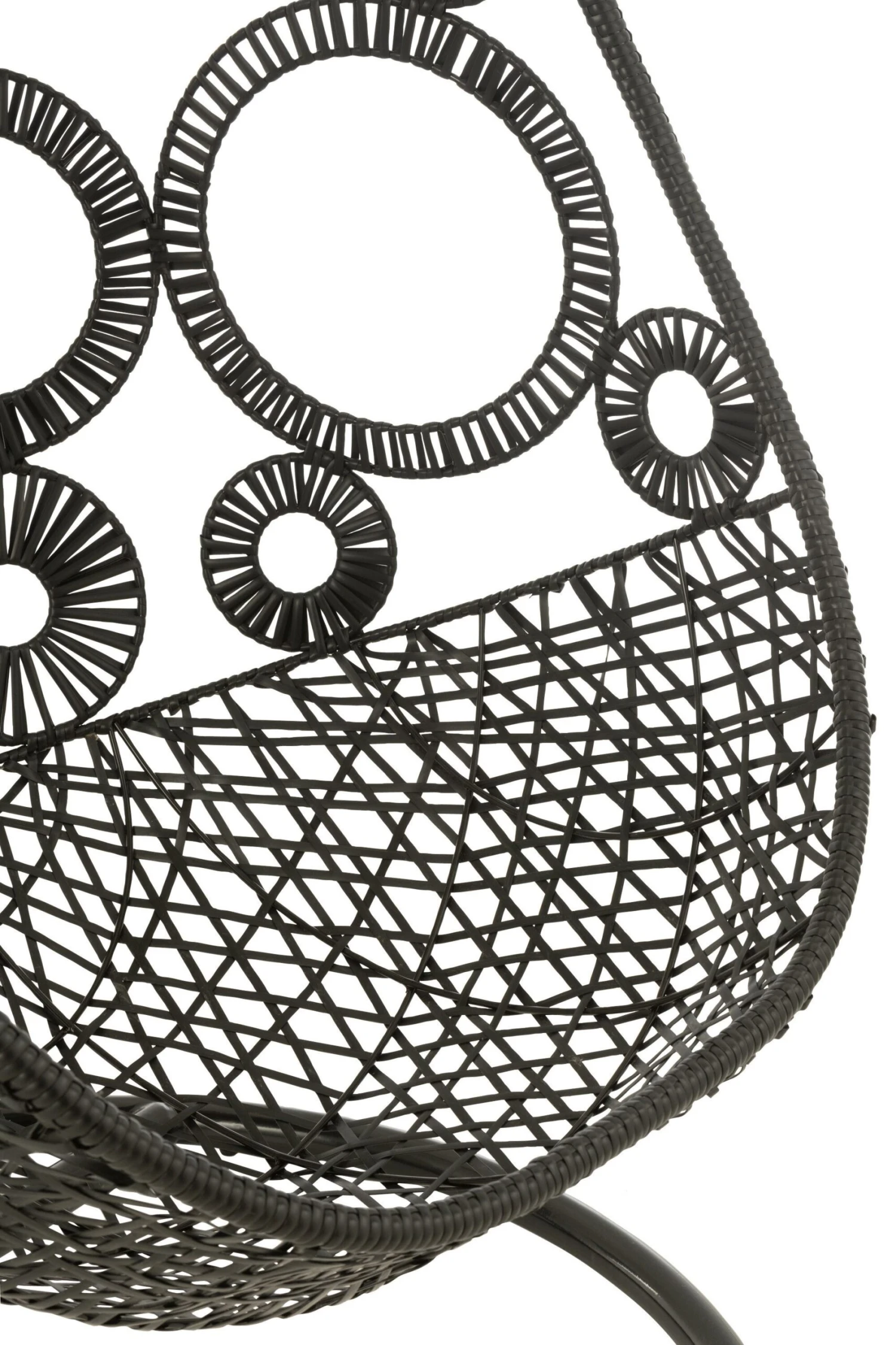 Hangstoel+kussens Bula Metaal/riet Zwart 7 Hangstoel+kussens Bula Metaal/riet Zwart - Afbeelding 7