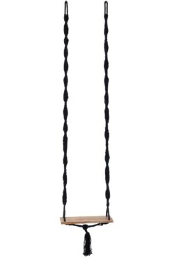 Schommel Katoen/alabasia Hout Zwart
