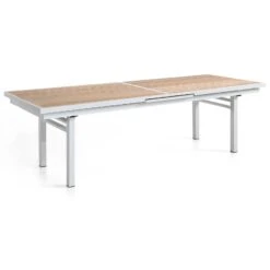 Verlengbare Tuintafel Lucia 280/340 - Wit/teak