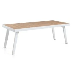 Tuintafel Corsica 220cm - Wit/teak