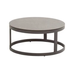 Salontafels Set Van 2 Stuart Aluminium, Teak En Keramiek - Naturel/antraciet -TuinVibes Verkoop 91024 01 20fc