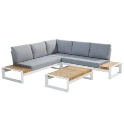 Salontafel Voor Buiten Plata 120x65cm - Teak/wit -TuinVibes Verkoop 91245 91247 19248 a18a