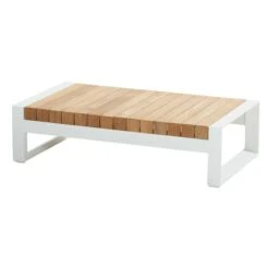 Salontafel Voor Buiten Plata 120x65cm - Teak/wit -TuinVibes Verkoop 91248 01 9baf