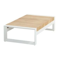 Salontafel Voor Buiten Plata 120x65cm - Teak/wit -TuinVibes Verkoop 91248 02 770e