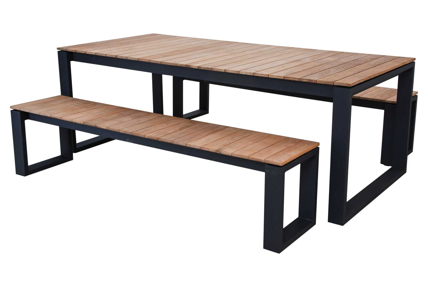 Tuintafel Matisse 220x100 - Zwart/teak 3 Tuintafel Matisse 220x100 - Zwart/teak - Afbeelding 3