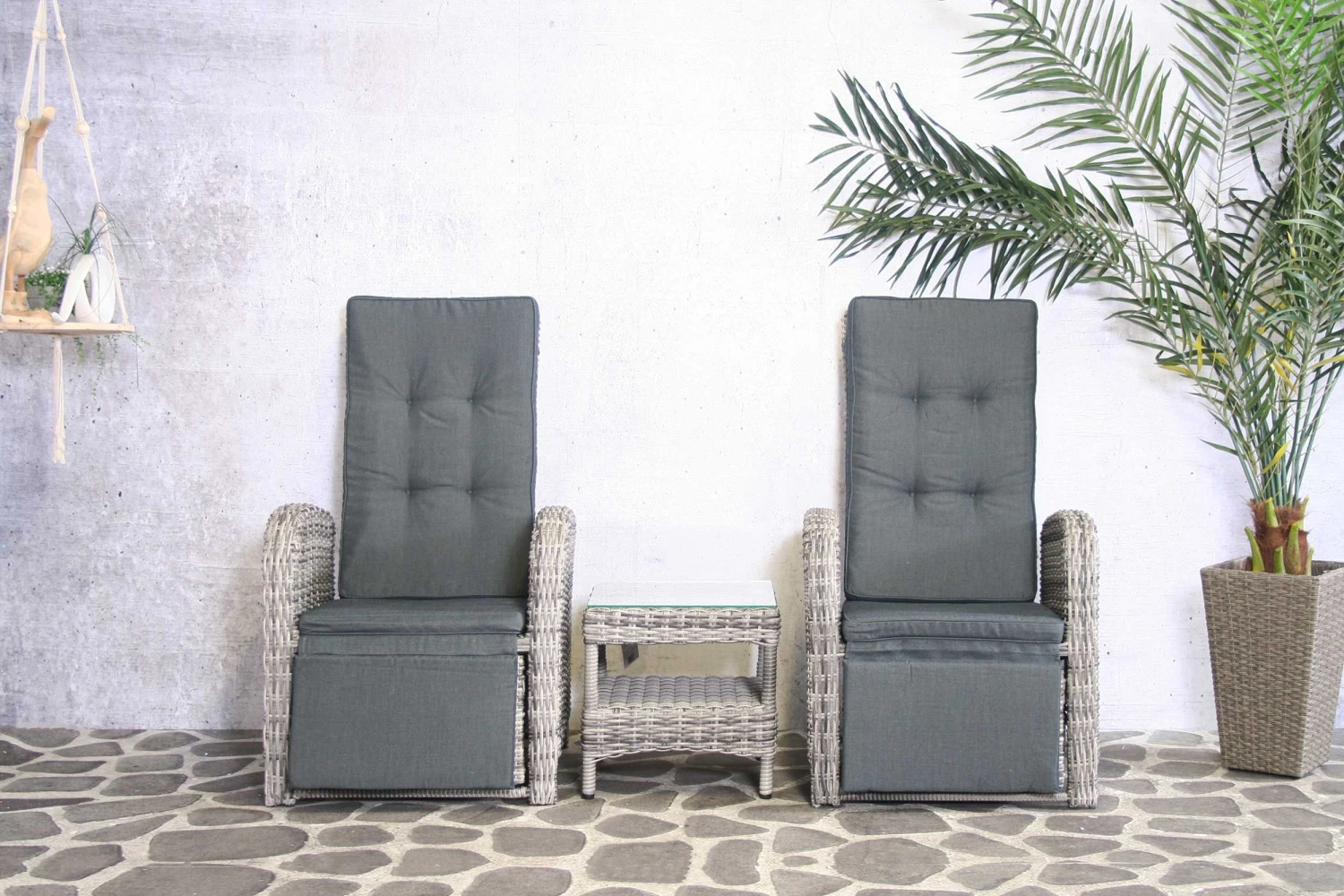 Relaxset Tuinstoelen Garry - Wicker 2 Relaxset Tuinstoelen Garry - Wicker - Afbeelding 2