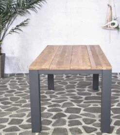 Tuintafel Bizon 180x90 - Bruin/zwart -TuinVibes Verkoop Boston teak tafel 180cm T308 6 e131
