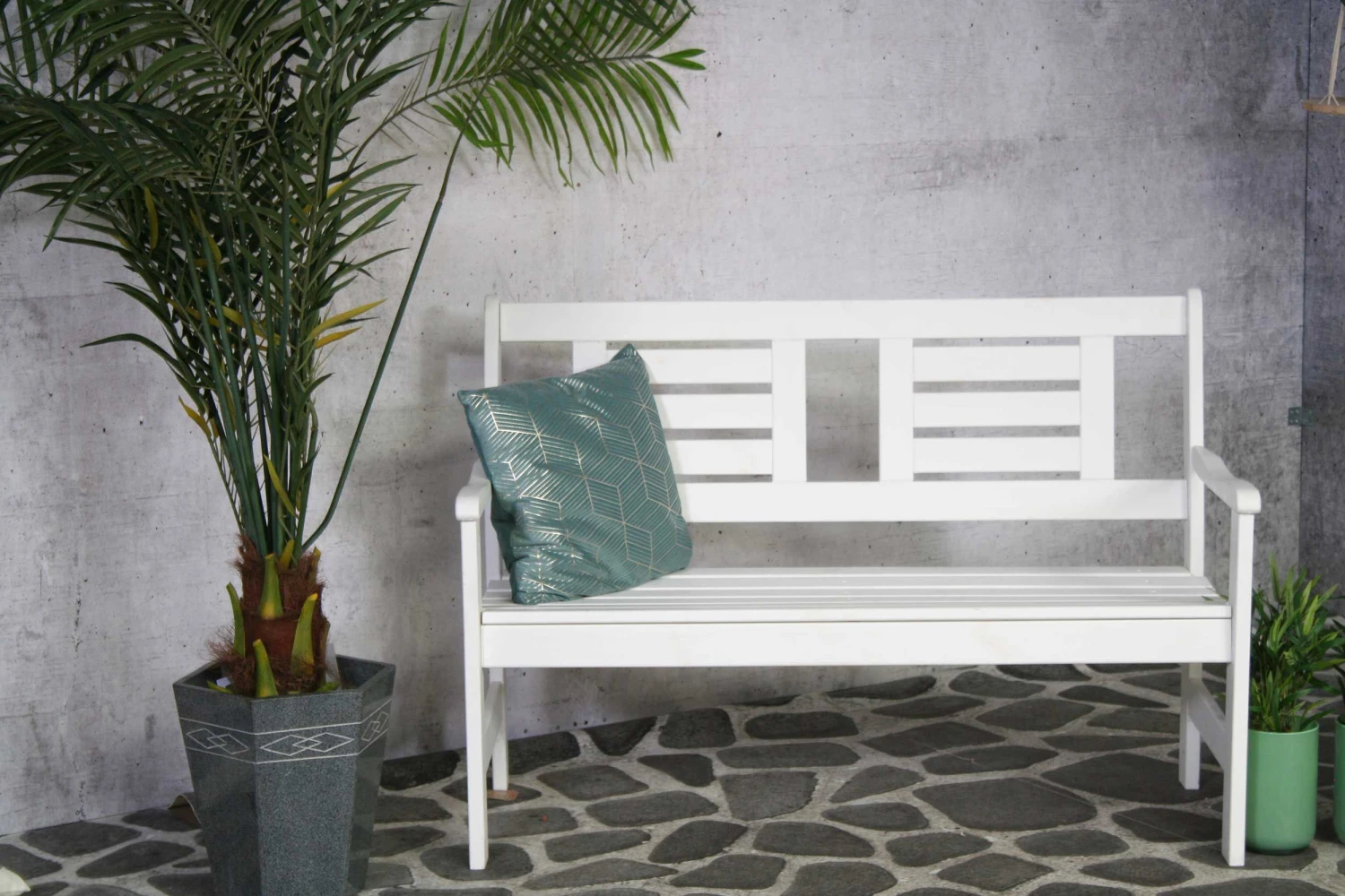 2-zits Tuinbank Calais - Wit 2 2-zits Tuinbank Calais - Wit - Afbeelding 2