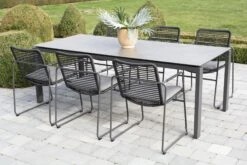 Tuinstoel Elmo Rvs Stapelbaar - Antraciet -TuinVibes Verkoop Elba dining Dark grey dining set 02 1207