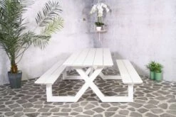 Picknicktafel Nick - Wit -TuinVibes Verkoop J655 W Jonas Picknickbank Wit 5 7a83