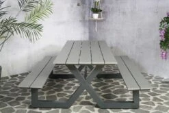 Picknicktafel Nick - Grijs -TuinVibes Verkoop J655 Jonas Picknickbank 3 5beb