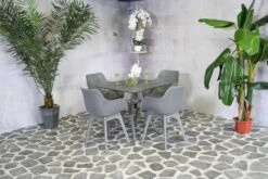 Tuintafel Jelle 80x80 - Grijs -TuinVibes Verkoop Jasper Stoel met Jasper Tafel 25 b0e7