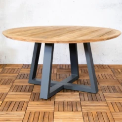 Tuintafel Dalisha Γ150 Cm - Zwart/teakhout