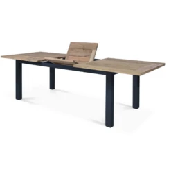 Verlengbare Tuintafel Dalore - Zwart/naturel