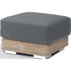 Voetbankje Kinga - Grijs/wicker