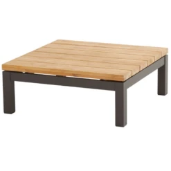 Salontafel Voor Buiten Acilo 90x90cm - Teak/aluminium