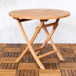 Tuintafel Pim Ø90 Cm - Teakhout