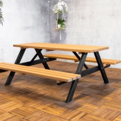 Picknicktafel Jacky Met Inklapbare Zittingen 180 Cm - Grenen/zwart -TuinVibes Verkoop Ontwerp zonder titel 79 d614