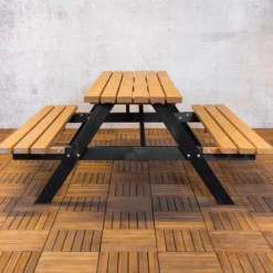 Picknicktafel Jacky Met Inklapbare Zittingen 180 Cm - Grenen/zwart -TuinVibes Verkoop Ontwerp zonder titel 81 54f1