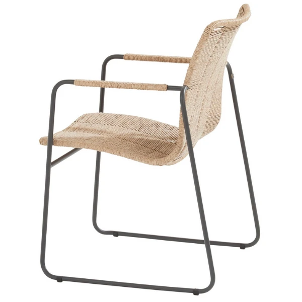 Tuinstoel Palmira - Antraciet/naturel 4 Tuinstoel Palmira - Antraciet/naturel - Afbeelding 4