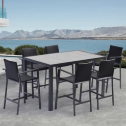 Bartafel Veere 155x95 Cm - Zwart/keramiek