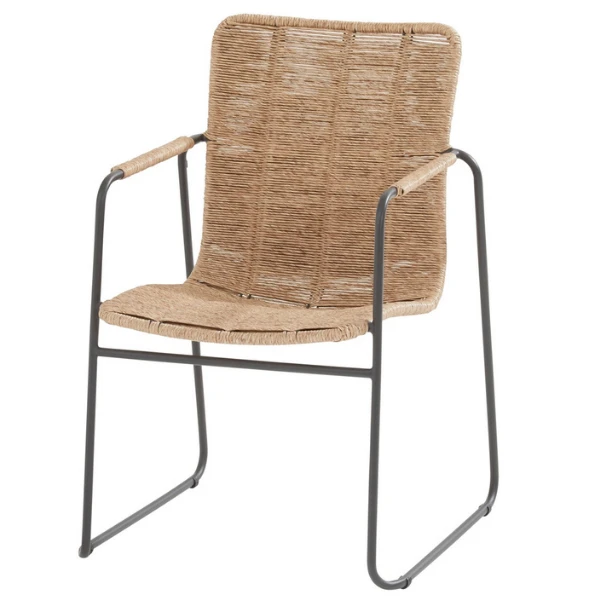 Tuinstoel Palmira - Antraciet/naturel 1 Tuinstoel Palmira - Antraciet/naturel