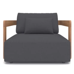 Fauteuil Voor Buiten Raphael Teak En Agora - Naturel/zwart