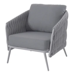 Fauteuil Voor Buiten Gaborone Aluminium En Olefin - Wit/grijs