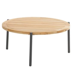 Salontafel Voor Buiten Yoan 73cm Teakhout - Naturel/antraciet