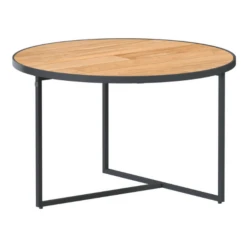 Salontafel Voor Buiten Strata 58cm Teakhout En Staal - Naturel/antraciet