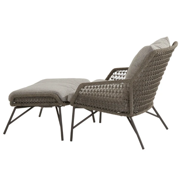 Voetbankje Babille Aluminium En Olefin - Grijs 4 Voetbankje Babille Aluminium En Olefin - Grijs - Afbeelding 4