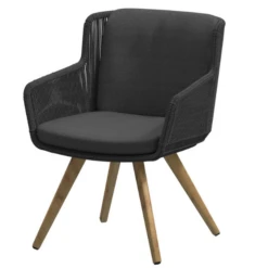 Tuinstoel Flor Teak En Polypropyleen - Naturel/antraciet