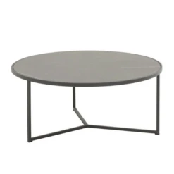 Salontafel Voor Buiten Atol 80cm Rvs En Keramiek - Antraciet