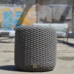 Poef Voor Buiten Macca 40cm Polypropyleen - Grijs