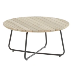 Salontafel Voor Buiten Abel 73cm Teakhout En Rvs - Naturel/antraciet