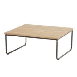 Salontafel Voor Buiten Abel 80x80cm Teakhout En Rvs - Naturel/antraciet