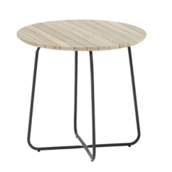 Bijzettafel Voor Buiten Abel 45cm Teakhout En Rvs - Naturel/antraciet