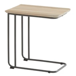 Bijzettafel Voor Buiten Abel 50x35cm Teakhout En Rvs - Naturel/antraciet