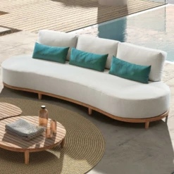 Tuinzetel 3-zit Mezzaluna - écru/teak