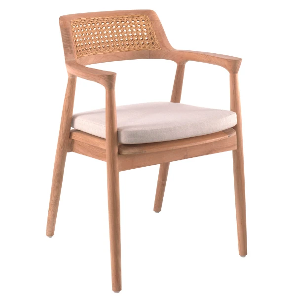 Tuinstoel Lombok Teakhout En Rotan 2 Tuinstoel Lombok Teakhout En Rotan - Afbeelding 2