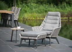 Fauteuil Voor Buiten Savri - Antraciet -TuinVibes Verkoop Savoy living chair footstool 03 a554