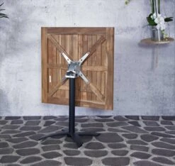 Tuintafel Mexim 80x80cm - Bruin/zwart -TuinVibes Verkoop T1026 Dorian alu teak bistro table 3 df5d