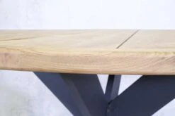 Ronde Tuintafel Elva ø130cm - Naturel/zwart -TuinVibes Verkoop T508 AL Malta met alu poot 5 1722