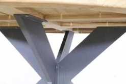 Ronde Tuintafel Elva ø130cm - Naturel/zwart -TuinVibes Verkoop T508 AL Malta met alu poot 7 d8d2