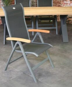 Tuinstoel Turin - Zwart/teak